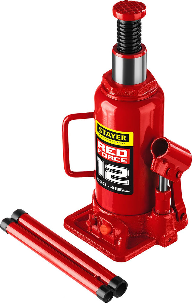 Домкрат бутылочный гидравлический 12 т, 230 - 465 мм RED FORCE Professional STAYER 43160-12