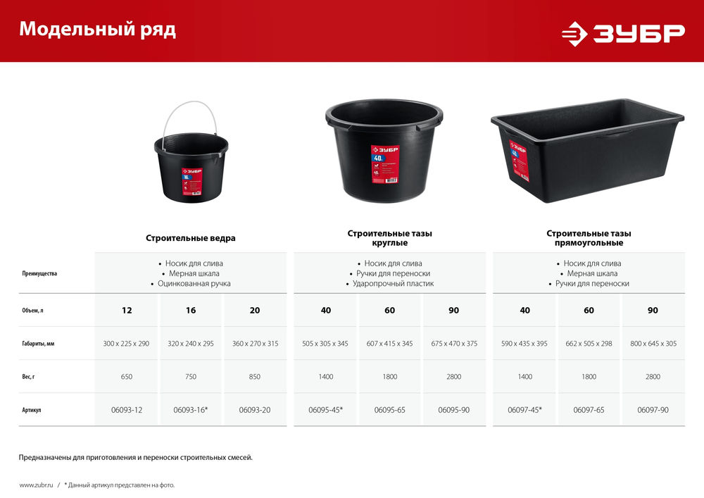 Таз строительный прямоугольный 90 л ЗУБР 06097-90_z03