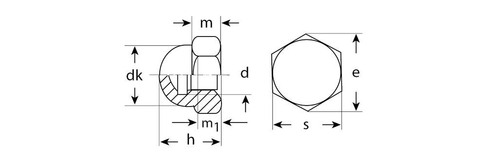 Колпачковая гайка M5, цинк, 5 кг ЗУБР DIN 1587 303680-05