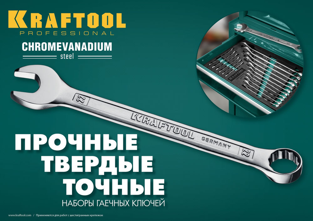 Набор ключей гаечных комбинированных 6 - 32 мм, 18 шт KRAFTOOL 27079-H18E