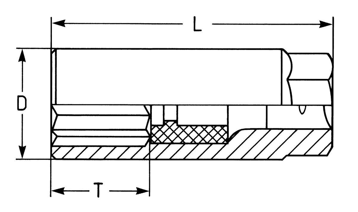 Головка торцевая свечная 3/8 20.8 мм (13/16 AF) x 70 мм 50840-19-1 HE-50840190183