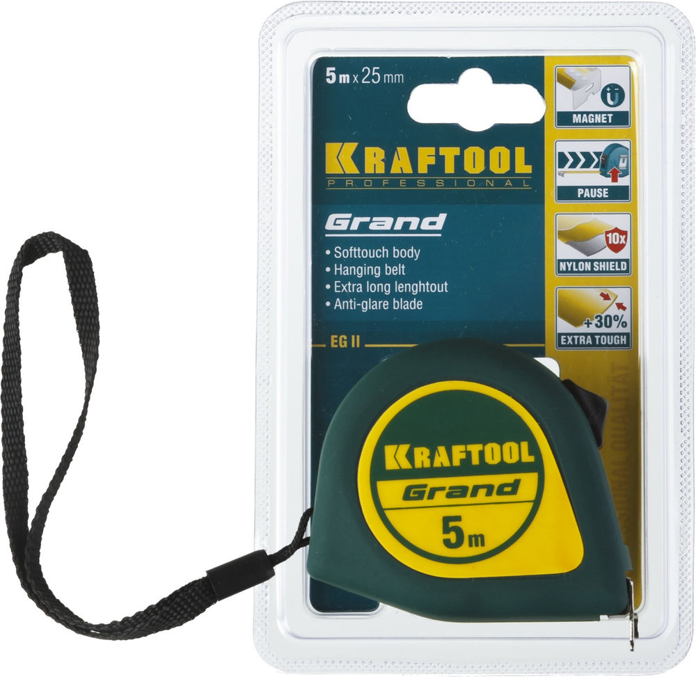 Рулетка 5 м х 25 мм Grand KRAFTOOL 34022-05-25