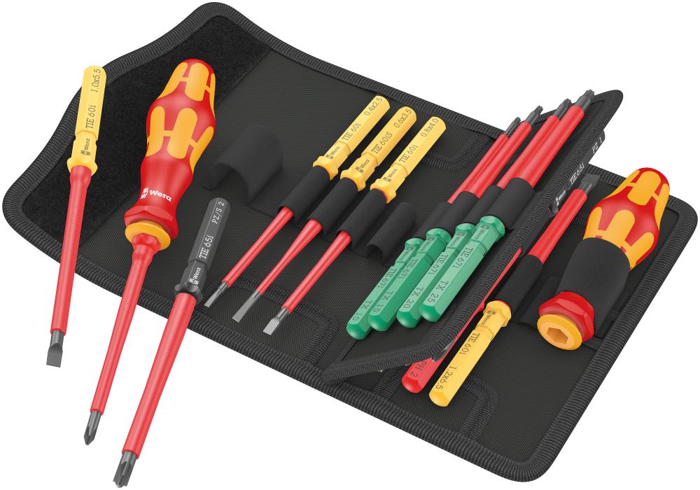 Набор насадок с 2 отвёртками-битодержателями, 17 пр. Kraftform Kompakt VDE 17 Universal 1 Tool Finder WE-006611