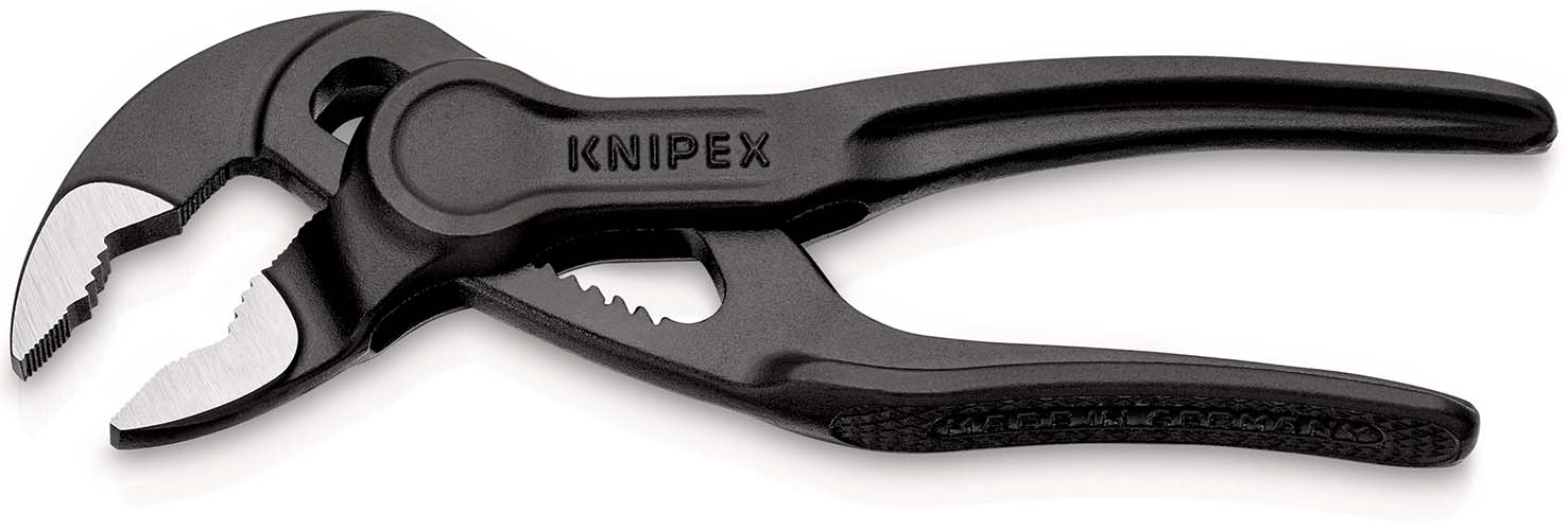 Клещи переставные XS 100 мм, зев 28 мм, фосфатированные, BK COBRA KN-8700100BK