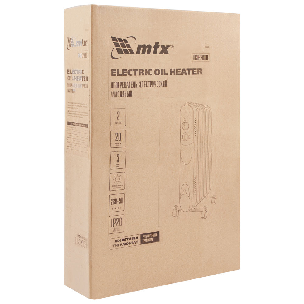 Масляный обогреватель MTX OCH-2000, 230 В, 2000 Вт MTX (98303)