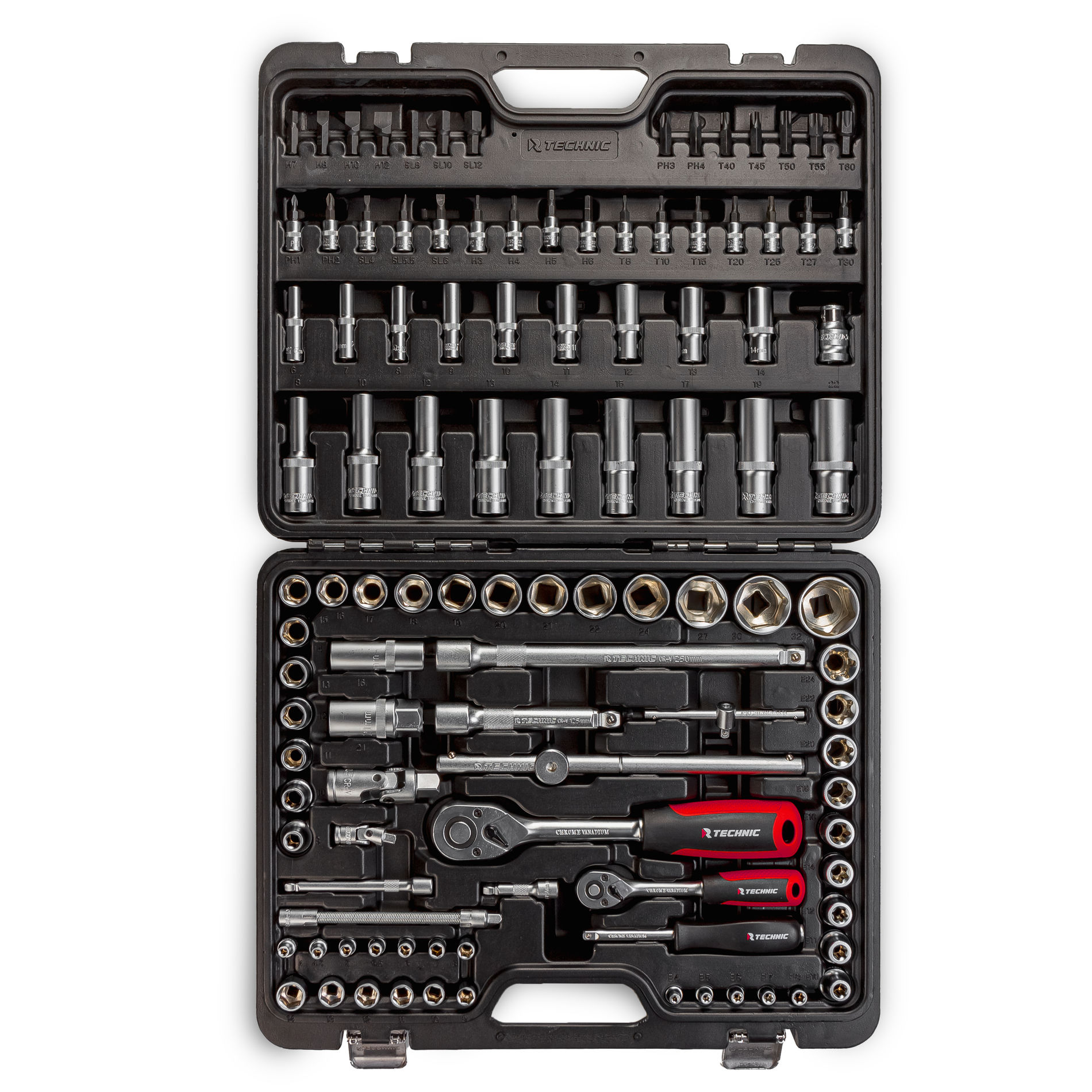 Набор ручных инструментов TECHNIC 108 предметов 1/2, 1/4 RUNTEC RT-HT108T
