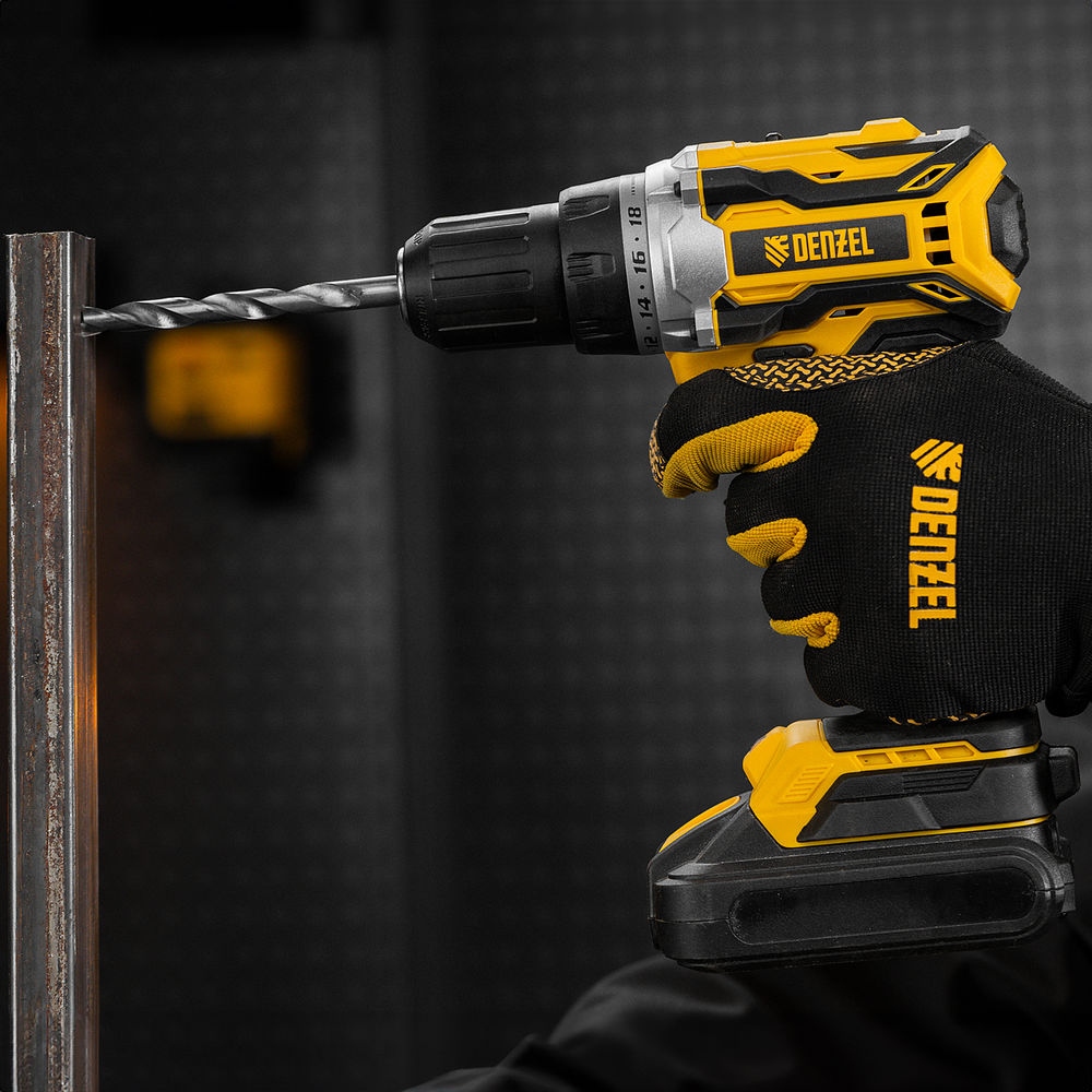 Дрель-шуруповерт аккумуляторная, бесщет. BLDL-18-0 Li-Ion, 18 В Denzel (26141)