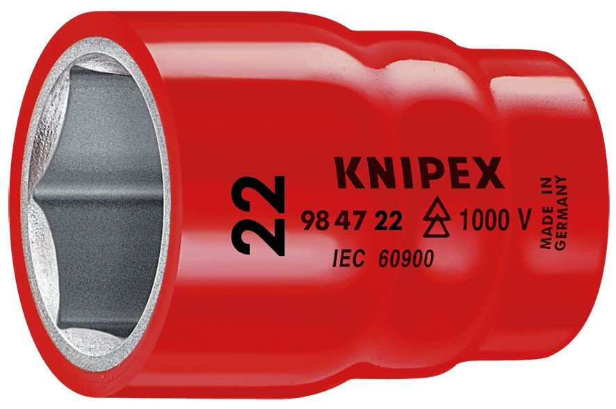 Головка торцевая VDE 1/2 6-гранная, 22 мм, диэлектрическая (KN-984722)