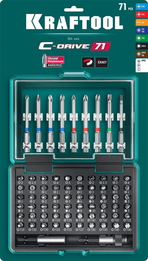 Набор многофункциональных бит C-Drive, 71 шт KRAFTOOL 26067-H71