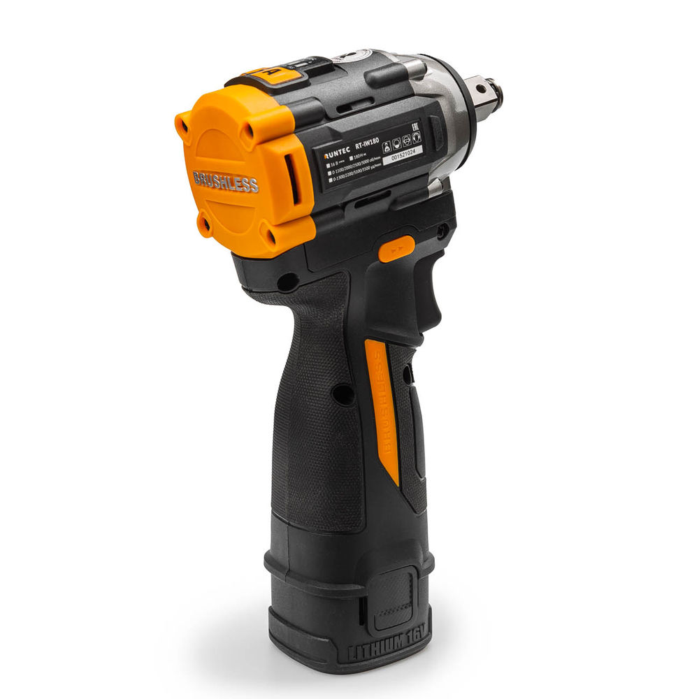 Гайковерт ударный аккумуляторный RUNTEC PRO 1/2, 16В, 2*2Ач, 180Нм, RUNTEC, RT-IW180