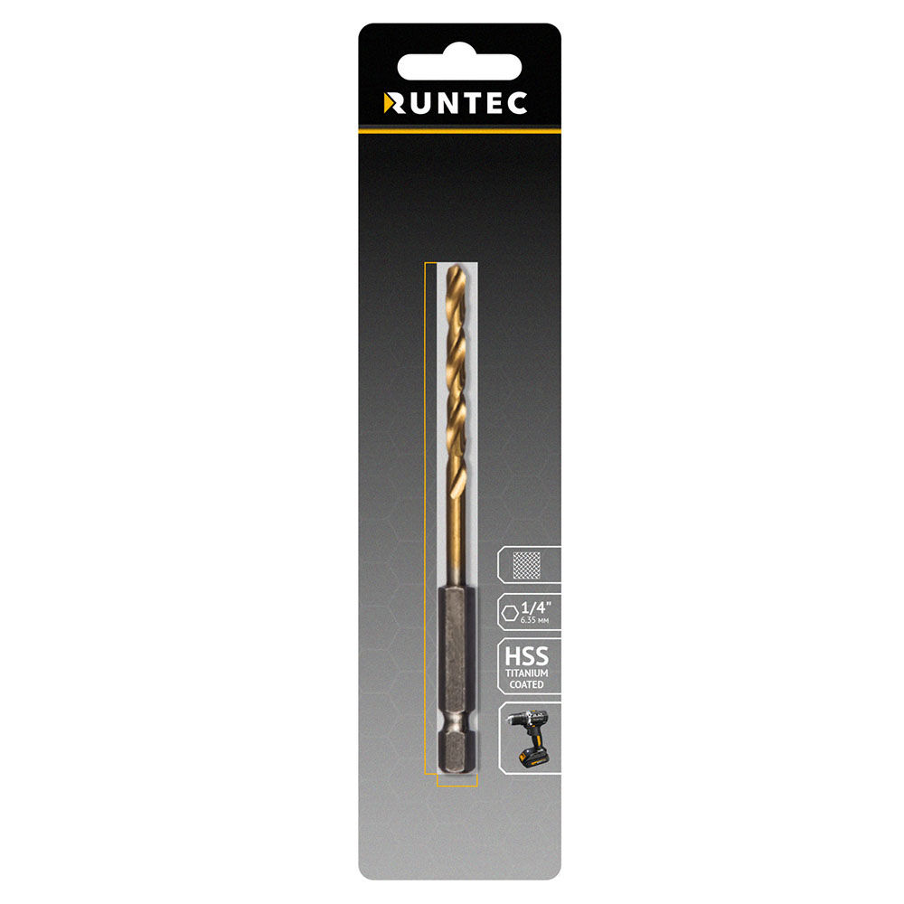 Сверло по металлу Runtec HSS-TiN 4 x 94мм HEX 1/4 RUNTEC RT-DS4