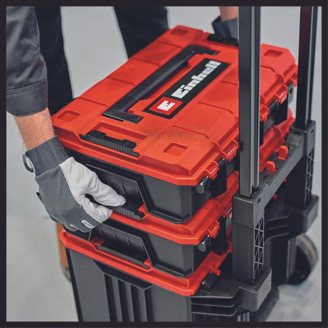 Кейс инструментальный системный Einhell E-Case L, внутренние р.415х273х320мм,до120кг,колеса,выдв.рук (4540014)