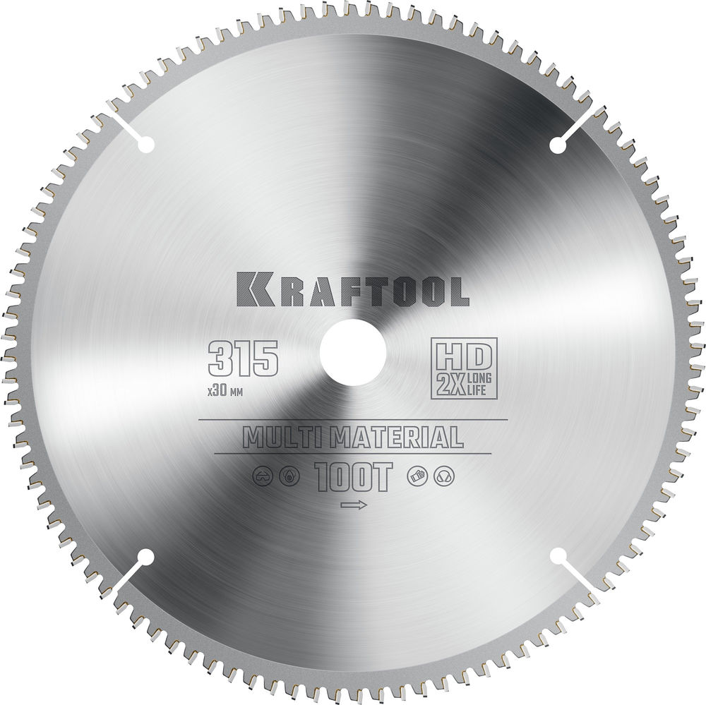 Пильный диск по алюминию Multi Material, 315 х 30 мм, 96Т KRAFTOOL 36953-315-30