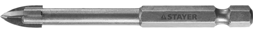 Сверло по стеклу и кафелю 6 мм, 4х кромка, HEX 1/4 STAYER 2985-06_z01