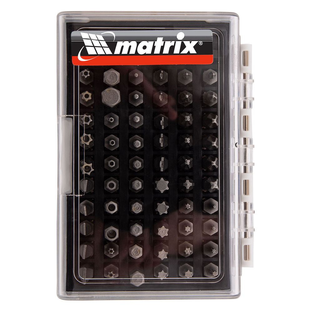 Набор бит с магнитным держателем, CrV, 61 шт. Matrix (11387)