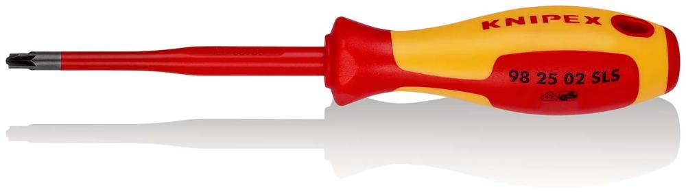 Отвёртка VDE PlusMinus Pozidriv PZ/S 2 x 100 мм, с узким концом, длина 212 мм, диэлектрическая (KN-982502SLS)