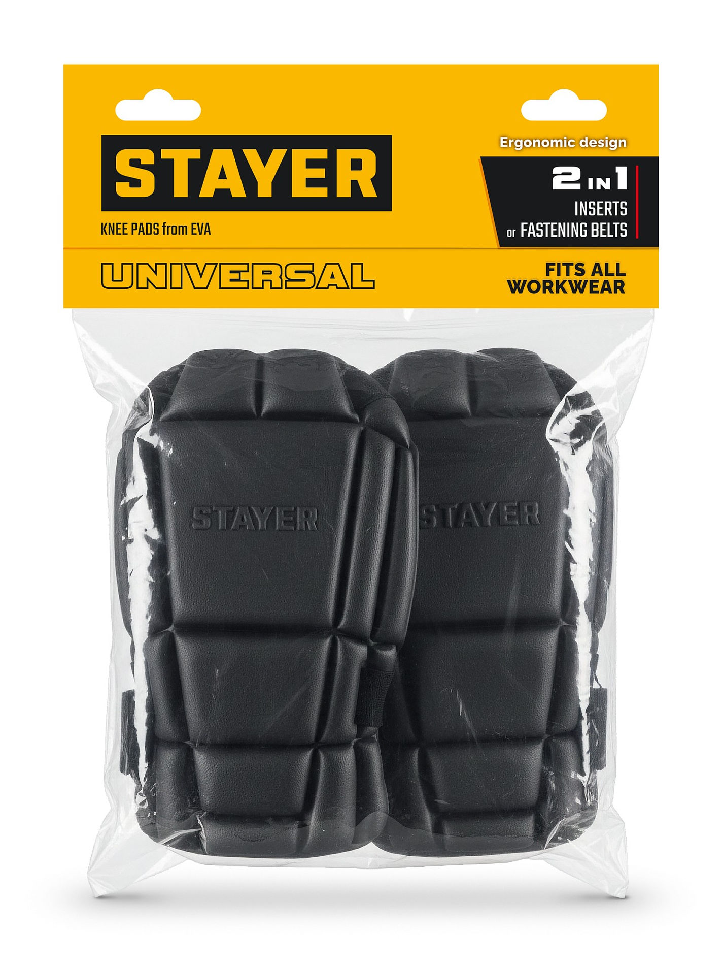 Наколенники защитные из ЭВА с 2 крепежными ремнями UNIVERSAL 2 в 1 вставка STAYER 11197