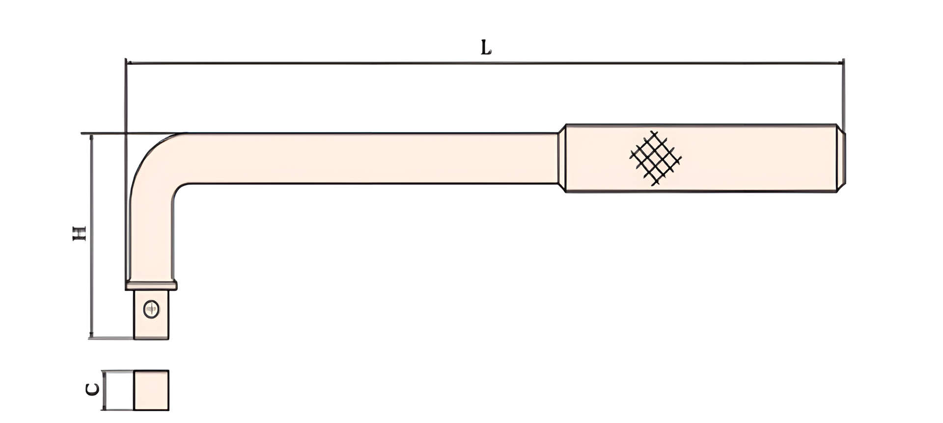 Рукоятка угловая 1/2 BeCu искробезопасная 121-1004, HORTZ
