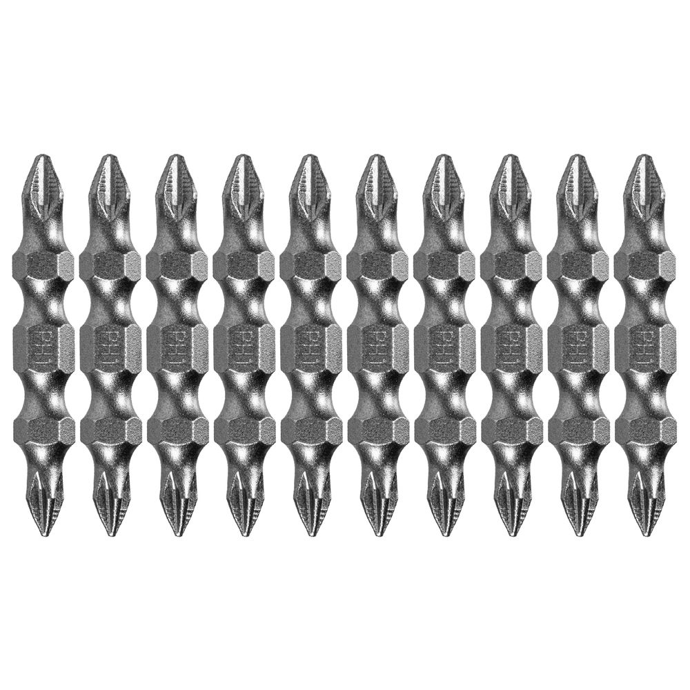 Бита двухсторонняя, PH2-PH1 х 45 мм, сталь S2, 10 шт. Denzel (11674)