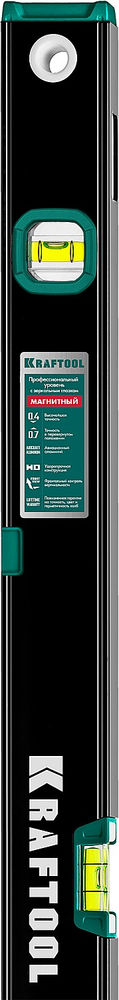 Магнитный уровень 600 мм, усиленный профиль, с зеркальным глазком KRAFTOOL 34785-60