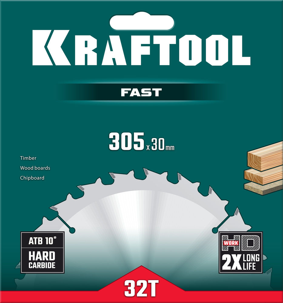 Пильный диск по дереву Fast, 305 х 30 мм, 32Т KRAFTOOL 36950-305-30