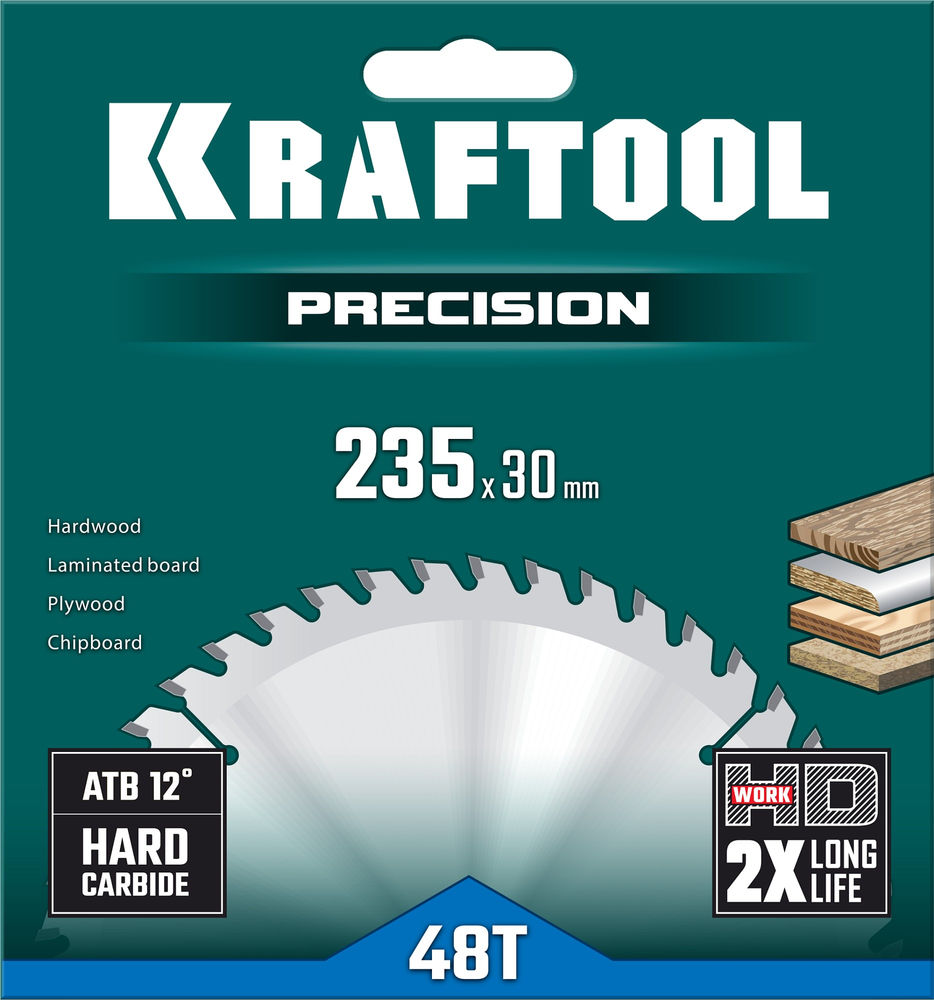 Пильный диск по дереву Precision, 235 х 30 мм, 48Т KRAFTOOL 36952-235-30