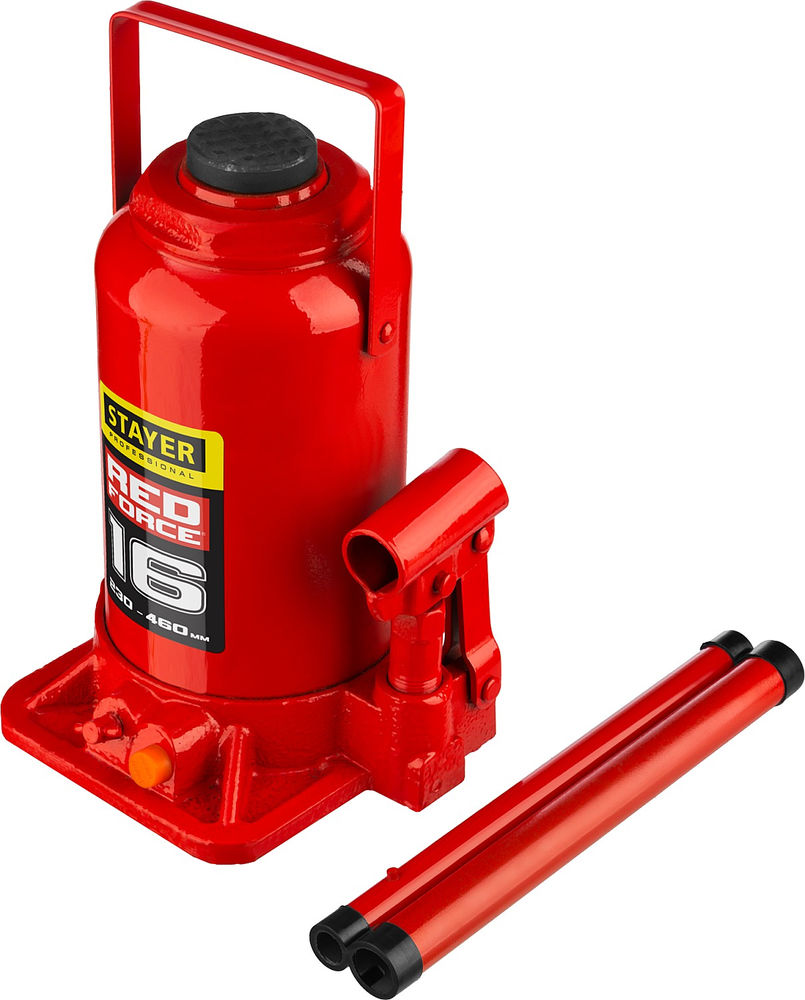 Домкрат бутылочный гидравлический 16 т, 230 - 460 мм RED FORCE Professional STAYER 43160-16