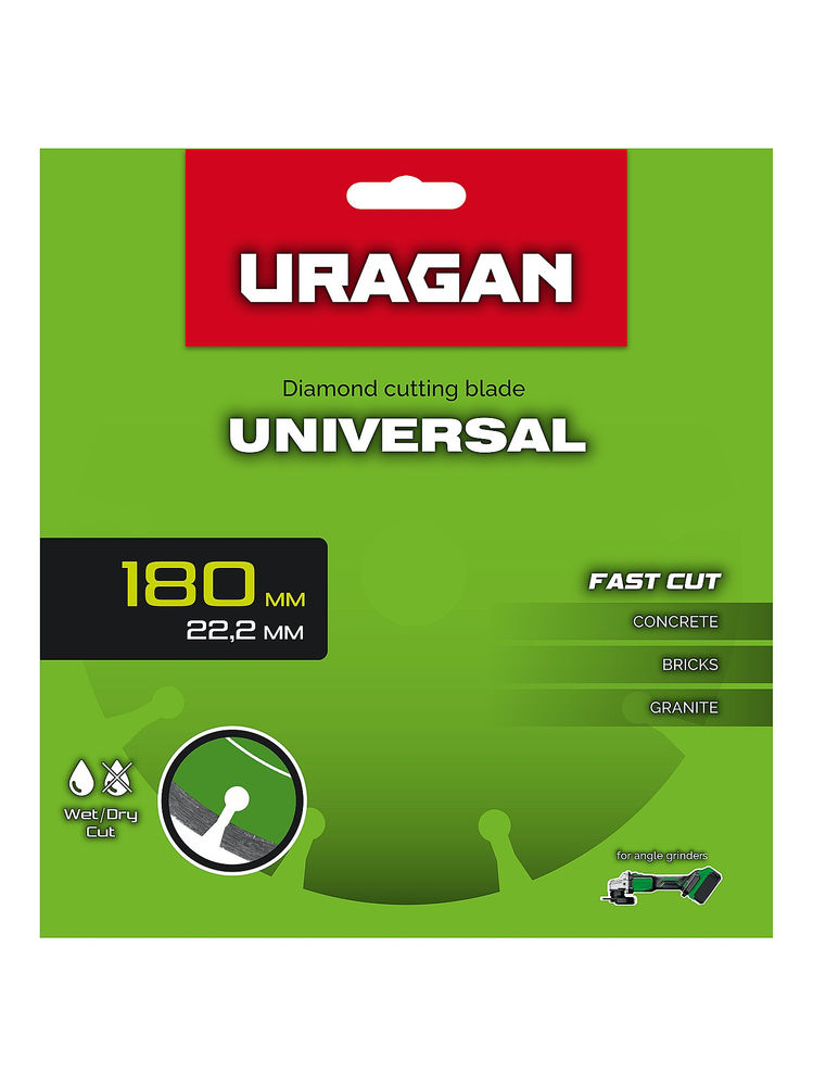 Диск алмазный отрезни сегментный UNIVERSAL URAGAN 180 мм 36705-180  