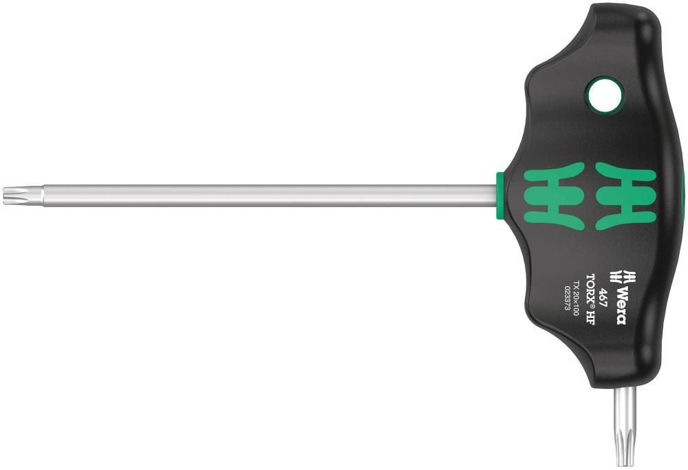 Отвертка с Т-образной рукояткой TORX HF с фиксацией TX20 x 100 мм Wera 467 WE-023373