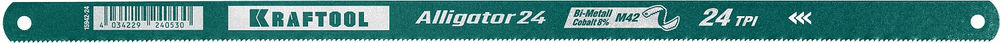 Биметаллическое гибкое полотно по металлу Alligator-24, 24 TPI, 300 мм KRAFTOOL 15942-24