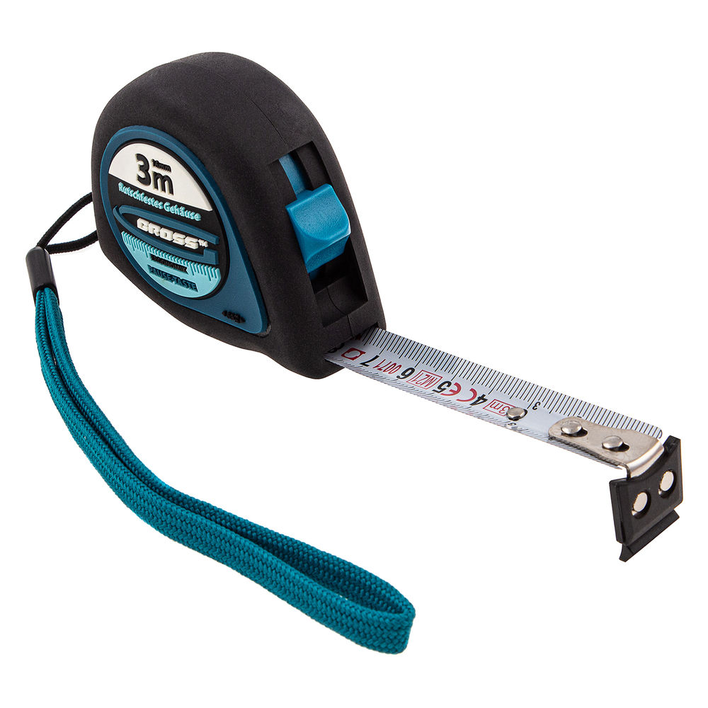 Рулетка Ergonomisch,3 м x 16 мм,магнитный обрезиненный зацеп Gross