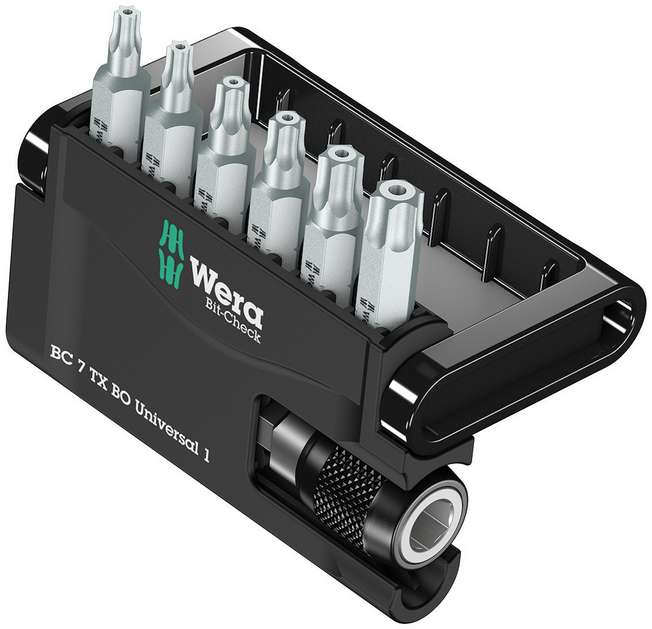Набор бит с битодержателем 7 TX BO Universal 1, отверстие под штифт, 7 пр., 1/4 C6.3 Bit-Check WE-056158