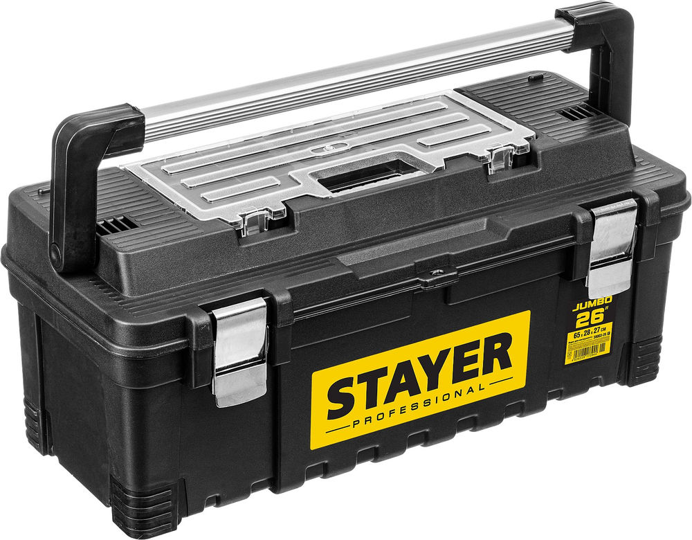 Ящик пластиковый для инструментов 650 x 280 x 270 мм, (26) JUMBO-26 Professional STAYER 38003-26