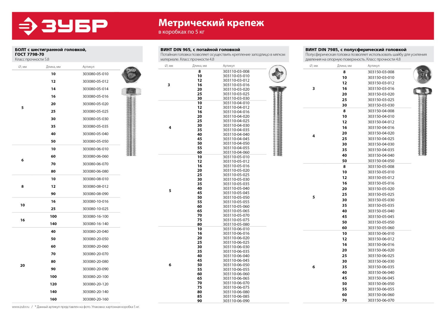 Винт с полусферической головкой M4?8 мм DIN 7985 кл. пр. 4.8 цинк 5 кг ЗУБР 303150-04-008