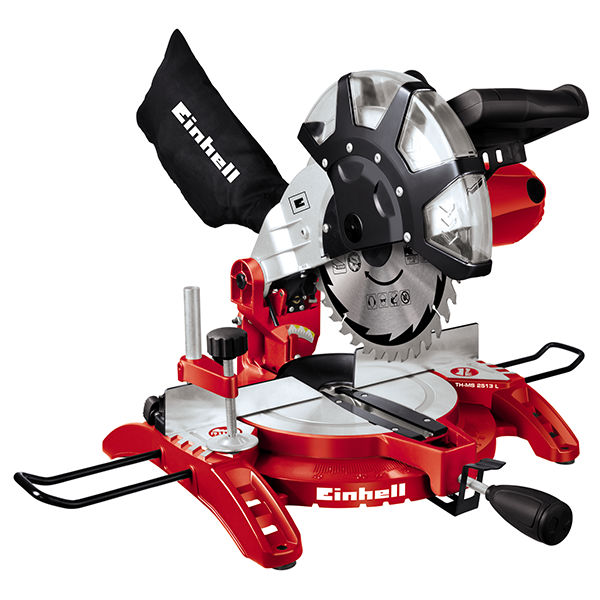 Пила торцовочная Einhell TC-MS 2513 L, 1600Вт,250х30мм,пропил 130х75мм (4300850)