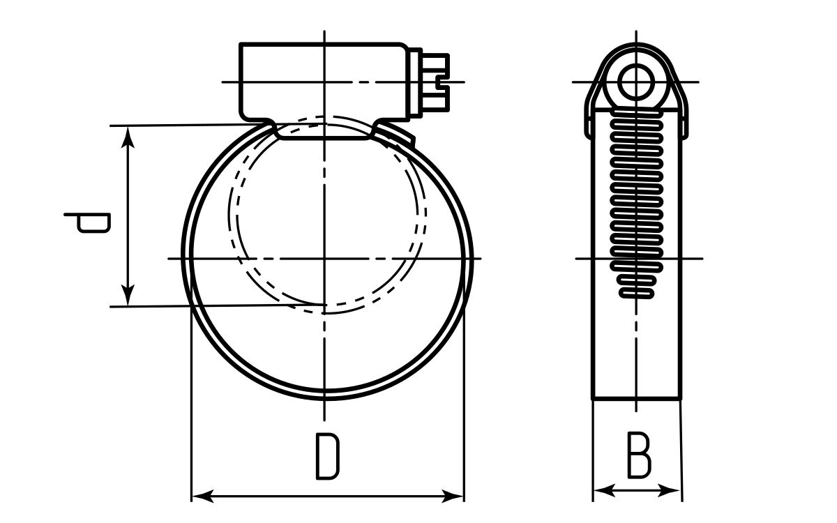 Хомут червячный PL-9 (8-12)/W1 (Fortisflex) (68980)