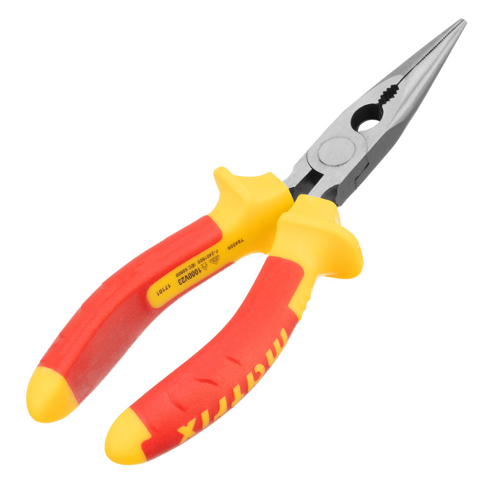 Длинногубцы прямые Insulated, 160 мм, двухкомпонентные рукоятки Matrix Professional (17101)