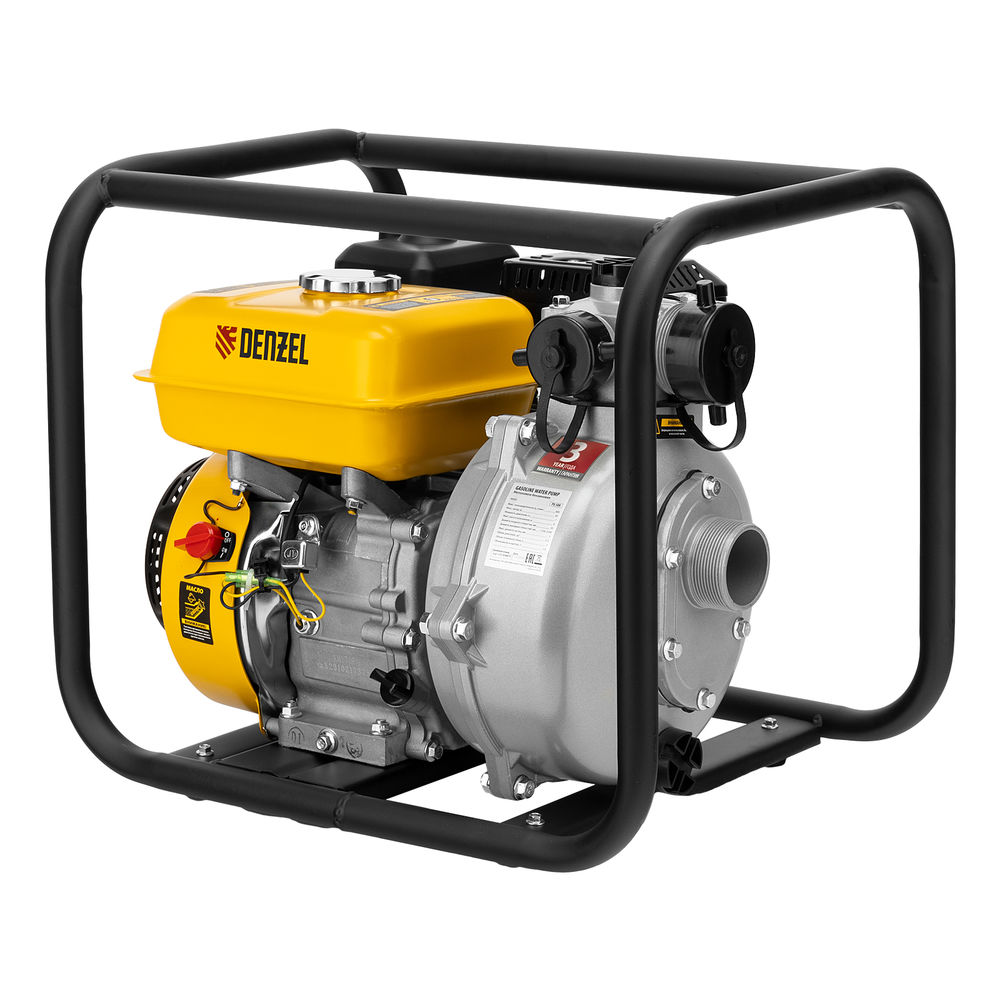 Мотопомпа бензиновая высоконапорная PX-50H, 7 л.с, 2, 600 л/мин, глубина 8 м, напор 65 м Denzel (99203)