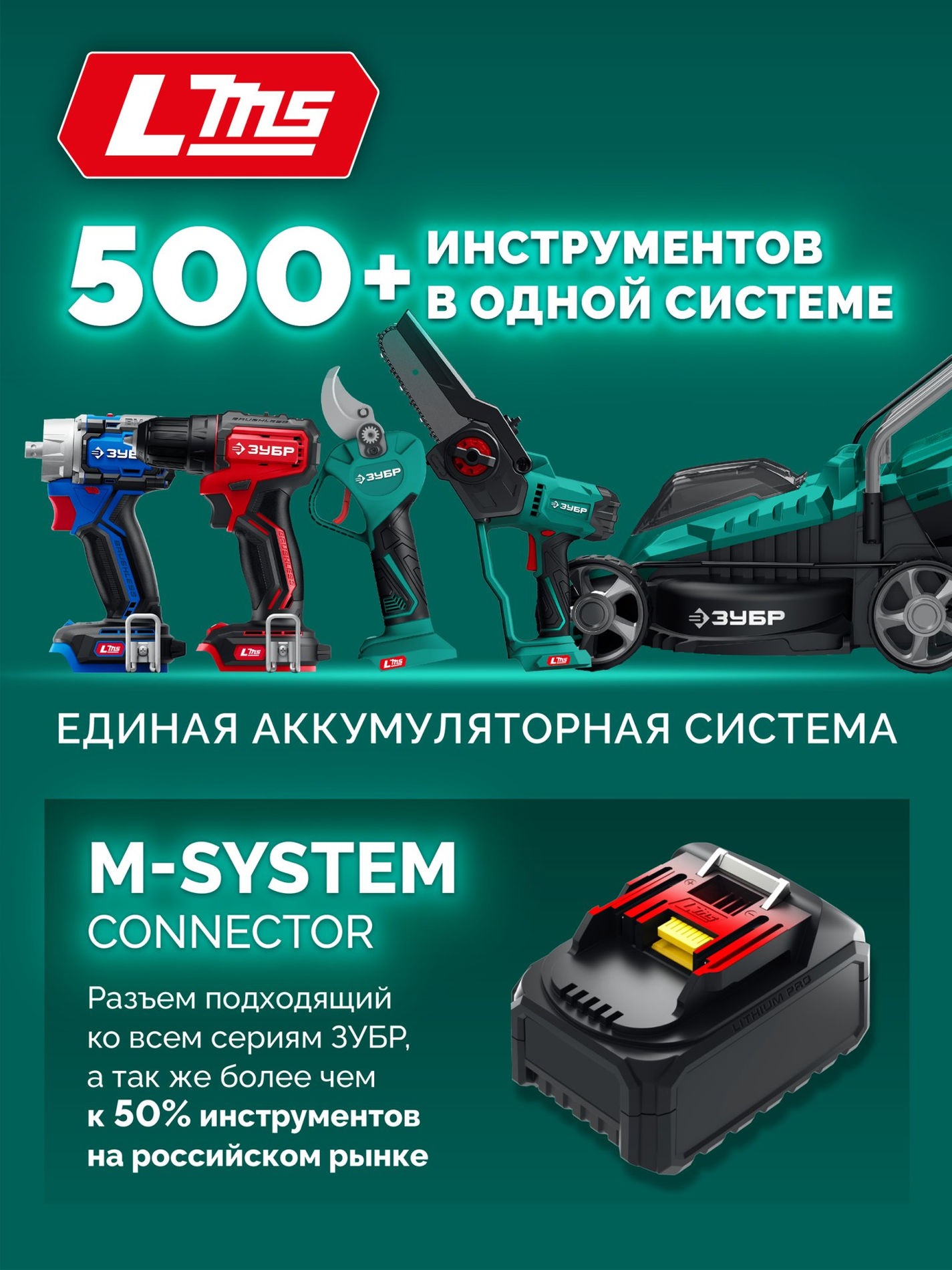 ЗУБР 20 В, 310 мм, без АКБ (LMS), триммер аккумуляторный бесщеточный (ТАБ-2031)