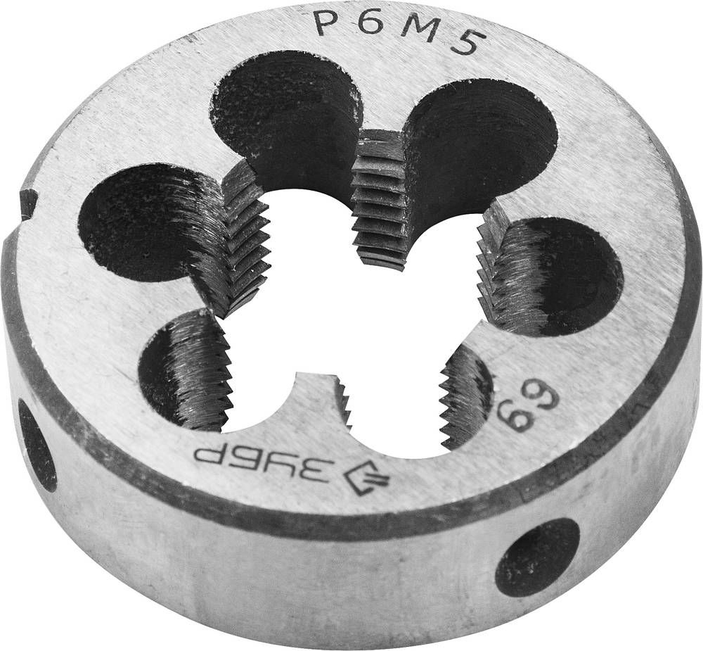 Плашка круглая машинно-ручная сталь Р6М5 ЗУБР М20 x 1.5 мм 4-28023-20-1.5