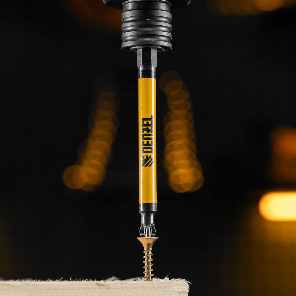 Бита PZ2х90, сталь S2, цилиндр., 10 шт. Е 6,3 Denzel (11645)