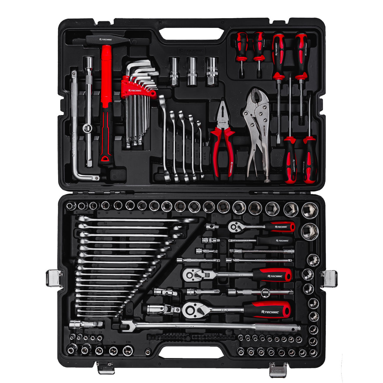 Набор ручных инструментов TECHNIC 142 предмета 1/2, 3/8, 1/4 RUNTEC RT-HT142T