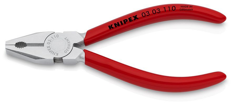 Плоскогубцы комбинированные, 110 мм, хром, обливные ручки (KN-0303110)