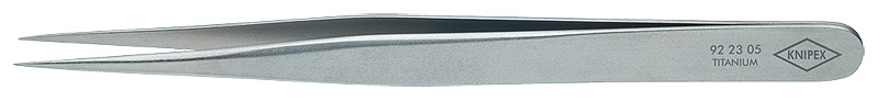 Пинцет титановый, 120 мм, гладкие прямые игловидные губки (KN-922305)