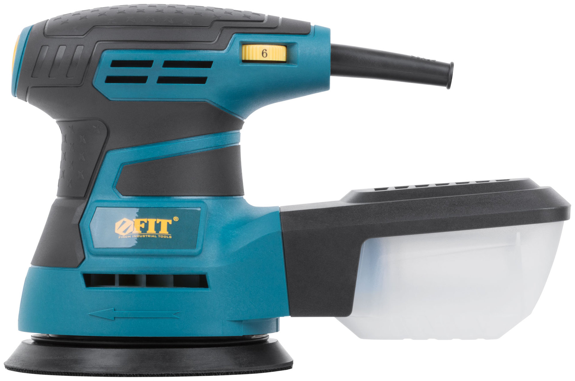 Шлифмашина эксцентриковая 350 Вт; 3000-13000 об/мин; 125 мм; 1,5 кг; липучка; пластик. контейнер; коробка (80582)