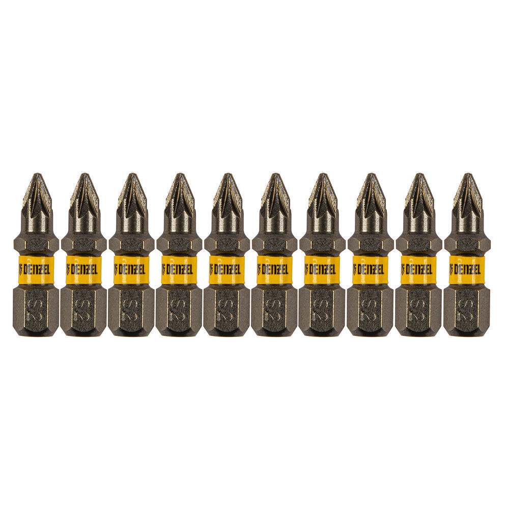 Бита PZ1х25, сталь S2, шестигранный профиль, 10 шт. Е 6,3 Denzel (11653)
