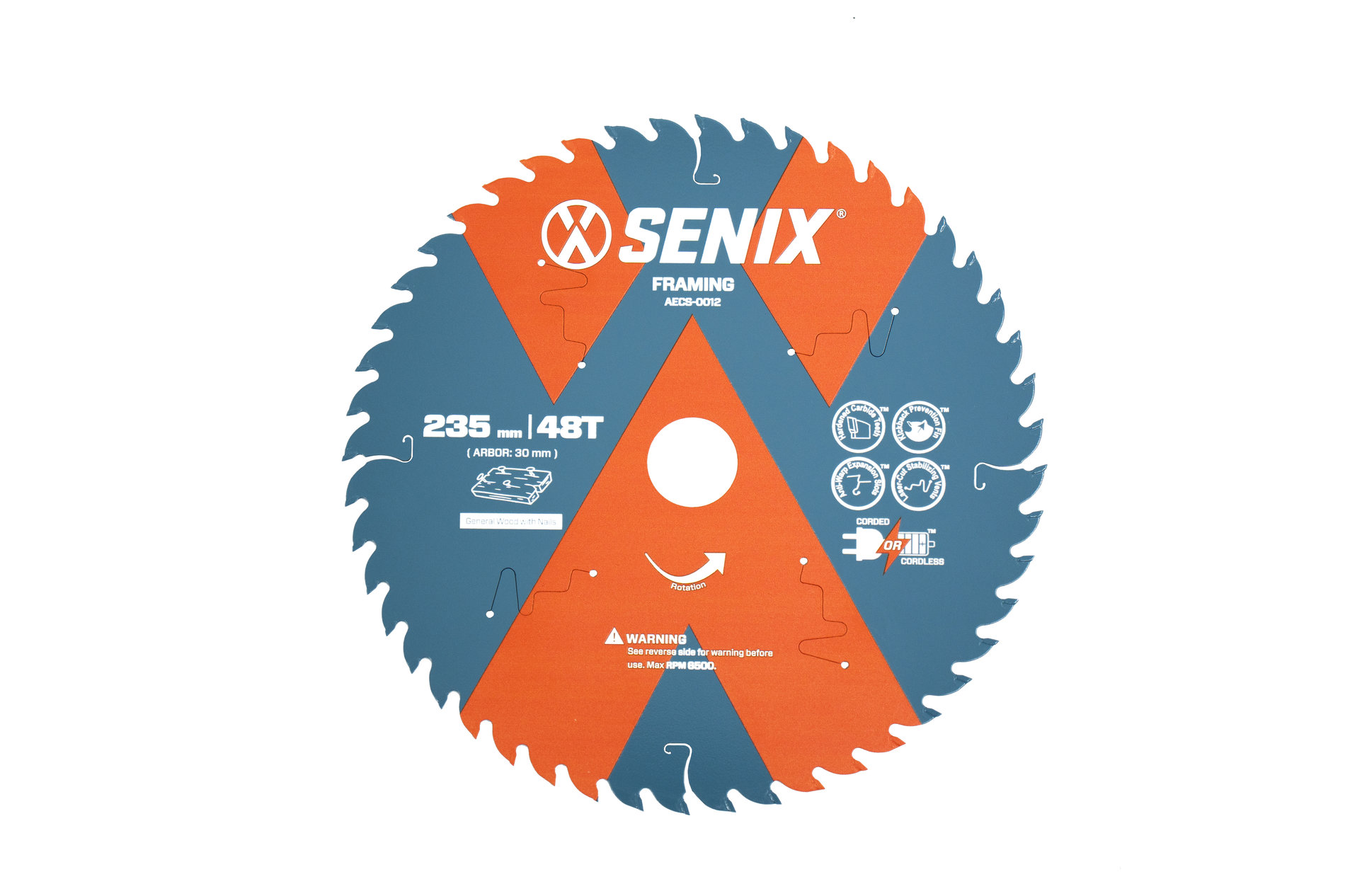 Диск пильный по дереву 235мм х 30 мм, 48Т, SENIX