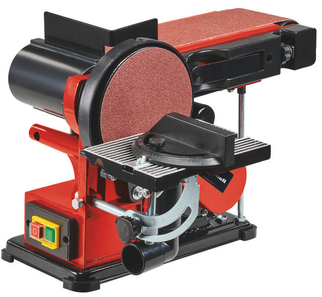 Станок шлифовальный Einhell TC-US 380, 380Вт, круг 150мм(шкурка), лента 100х914мм,стол,угл.упор (4419257)