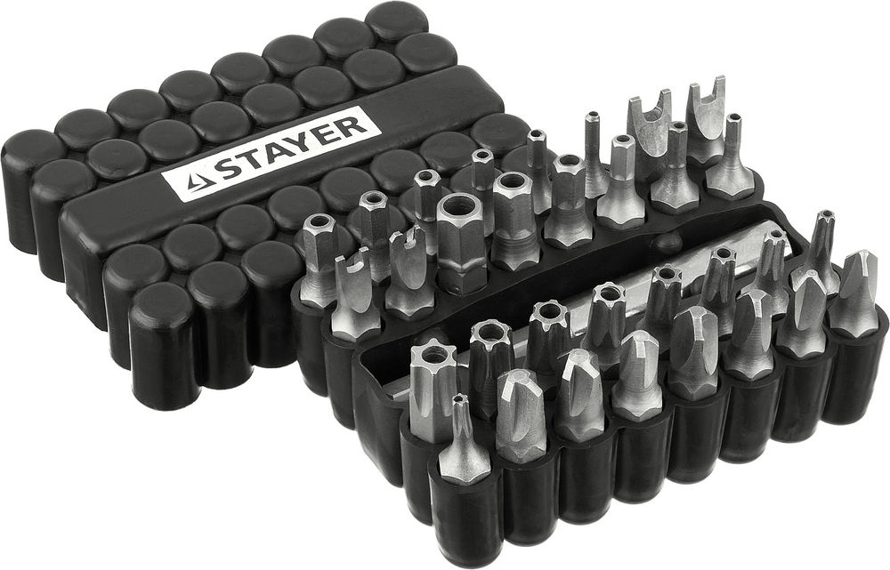 Набор бит специальных 33 шт, с магнитным адаптером STAYER 26084-H33
