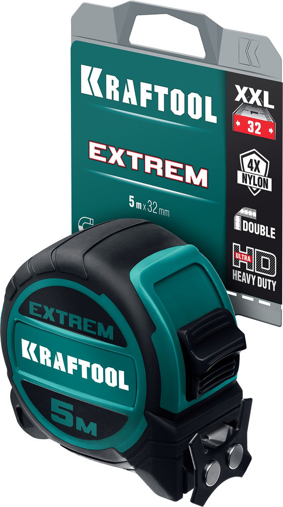 Рулетка 5 м х 32 мм со сверх широким полотном Extrem KRAFTOOL 34127-5